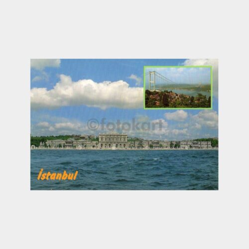 İstanbul Dolmabahçe Sarayı ve FSM Köprüsü Kartpostal