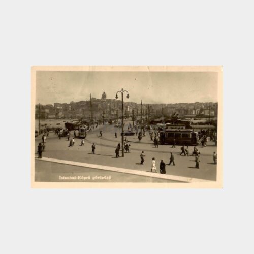 İstanbul Galata Köprüsü ve Tramvaylar Fotokart