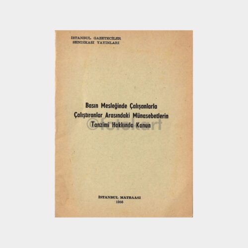 1956 İstanbul Gazeteciler Sendikası Yayını