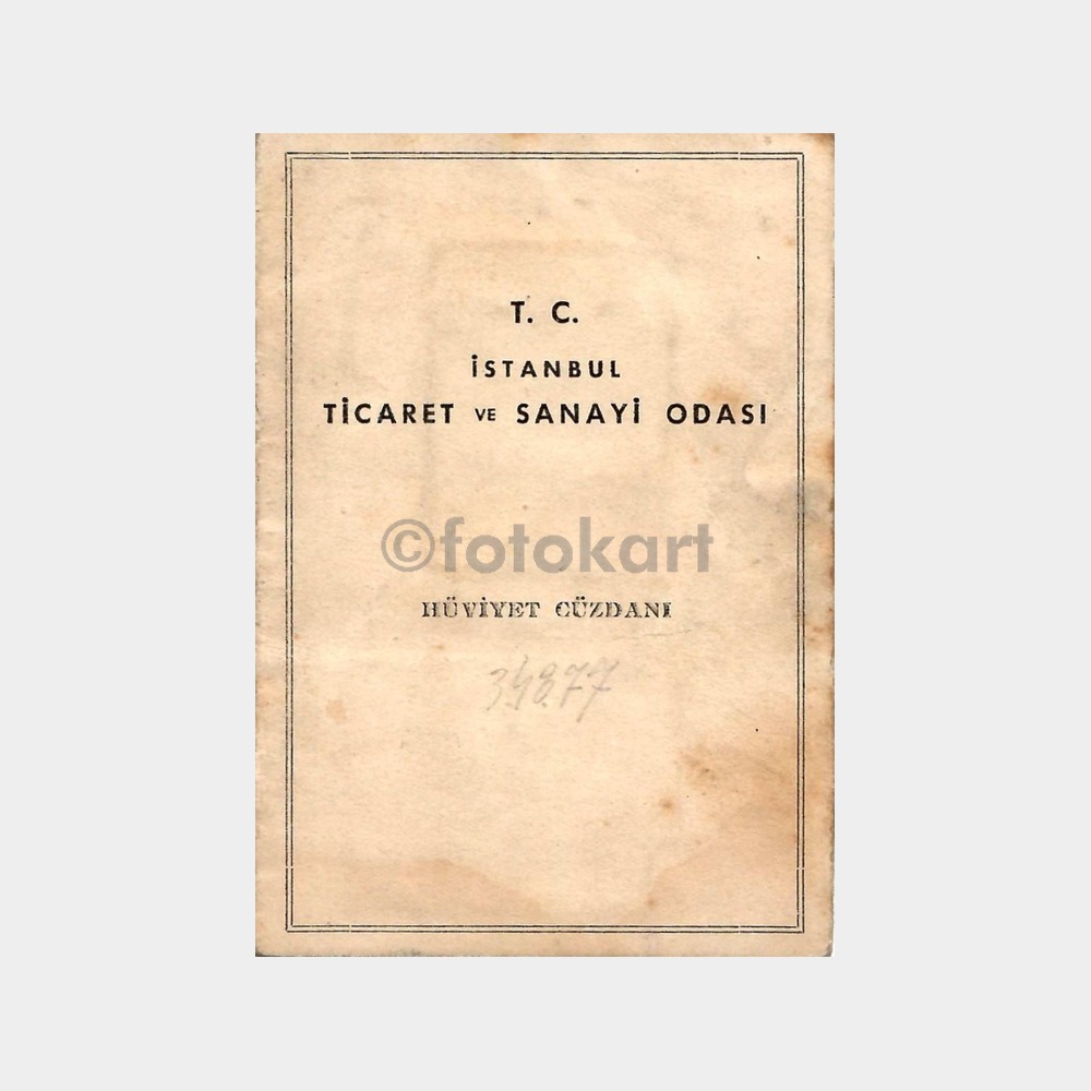 1946 İstanbul Sanayi Ticaret Odası Üye Kimlik