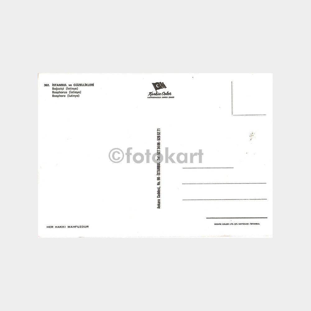 İstinye Koyu Boğaziçi Gemiler Kartpostal - Görsel 2