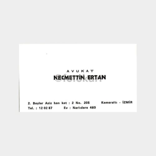 İzmir Avukat Necmettin Ertan Kartvizit