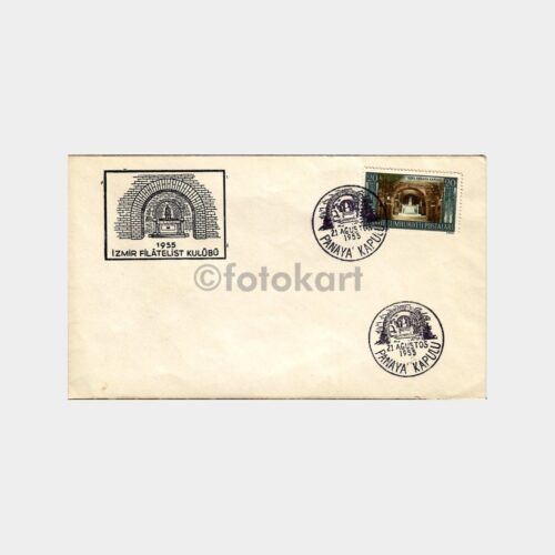 1955 İzmir Filatelist Kulübü Efes Panaya Kapulu Özel Damga-Zarf