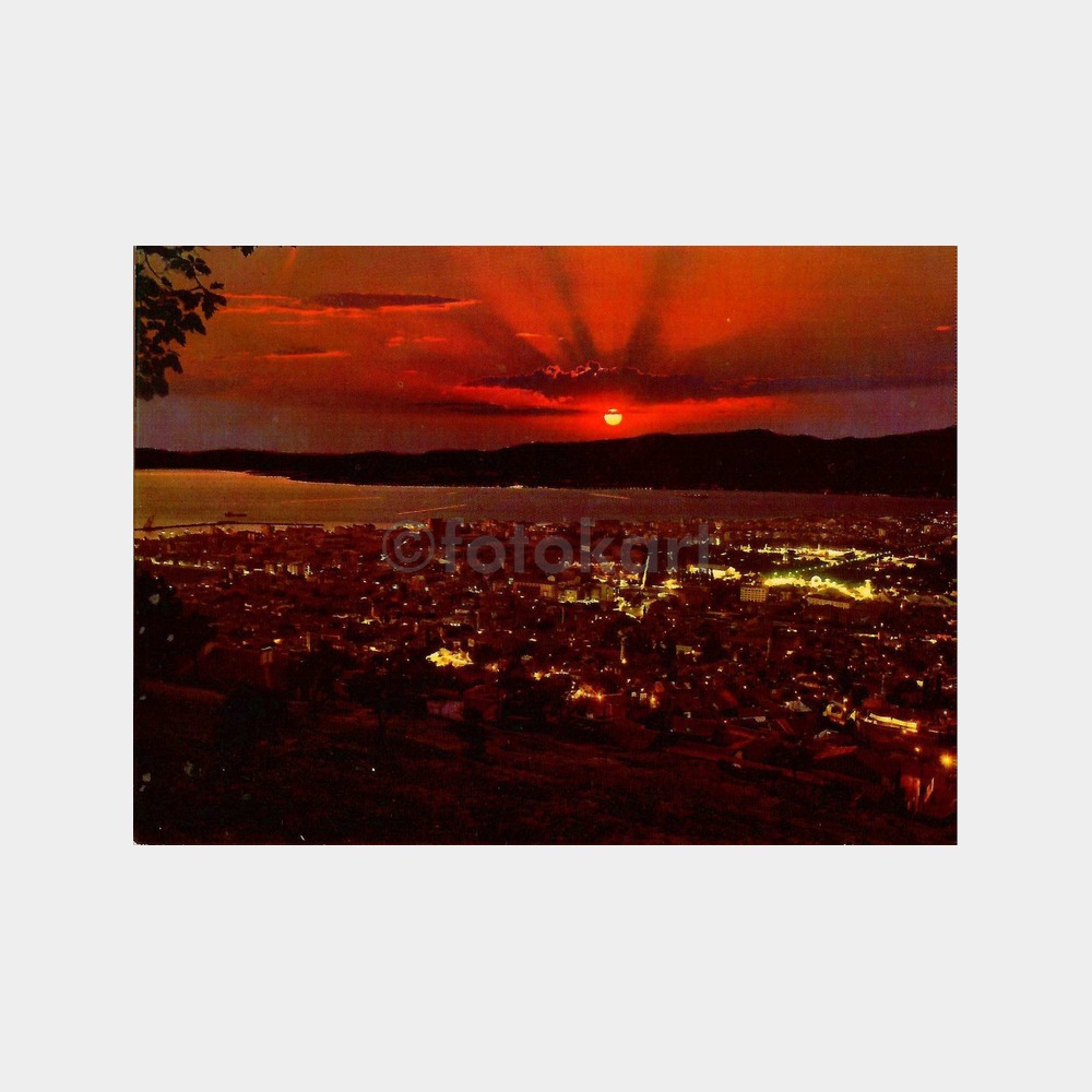 İzmir Gün Batımı Genel Görünüş Kartpostal