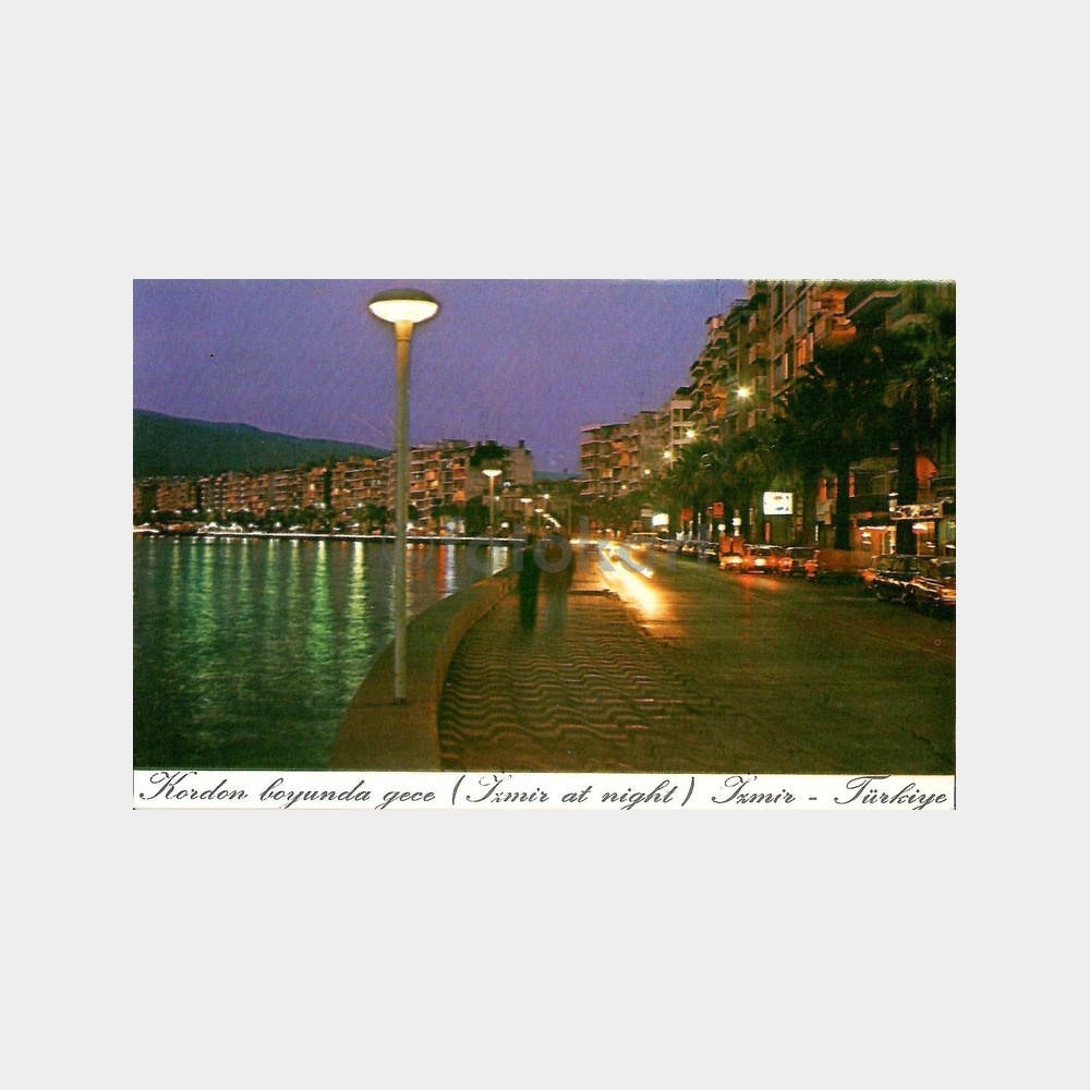 İzmir Kordon Boyunca Gece Kartpostal