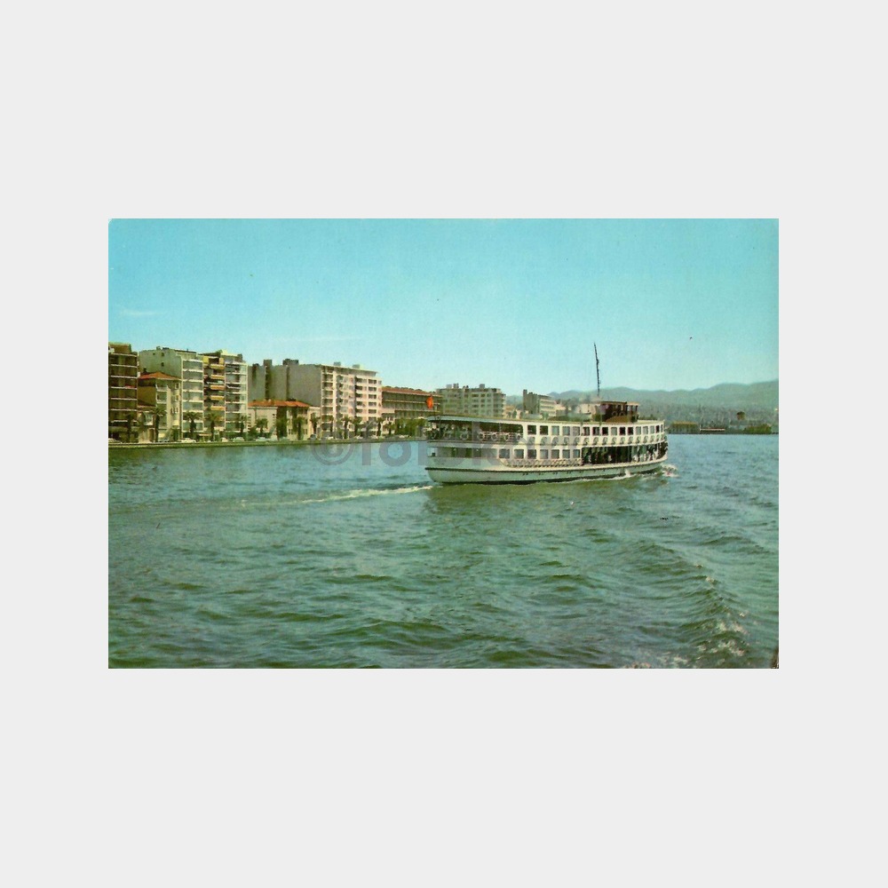 İzmir Kordonboyu Körfez Vapuru Kartpostal
