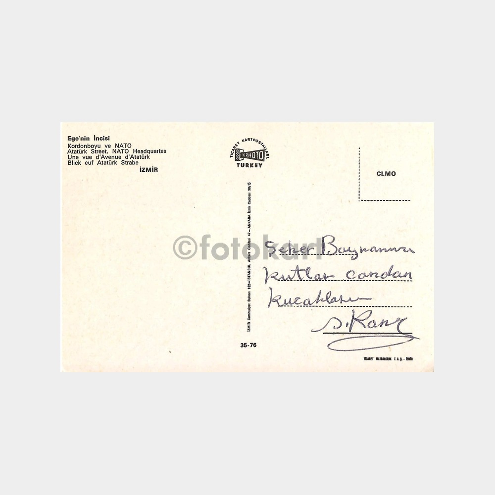İzmir Kordonboyu NATO Atatürk Caddesi Kartpostal - Görsel 2