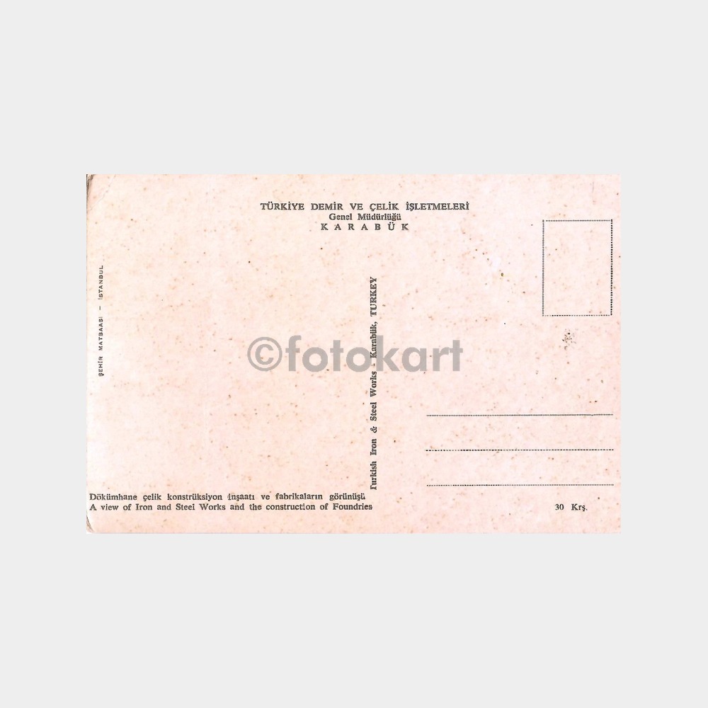 Karabük Demir Çelik Kartpostal - Görsel 2