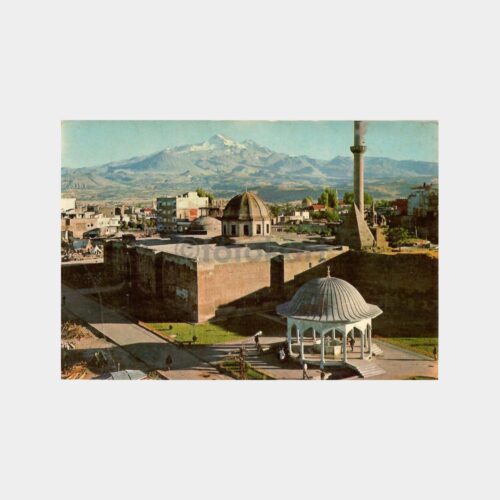 Kayseri Hunat Camii ve Erciyes Dağı Kartpostal