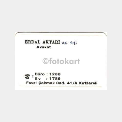 Kırklareli Avukat Erdal Aktarı Kartvizit