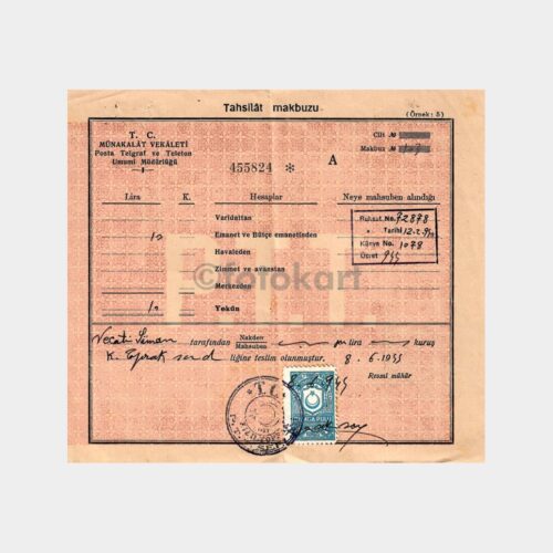 1944 Kızıltoprak Radyo Abone Makbuzu