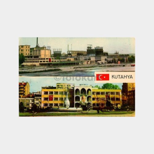 Kütahya Azot Fabrikası ve Şehir Meydanı Kartpostal