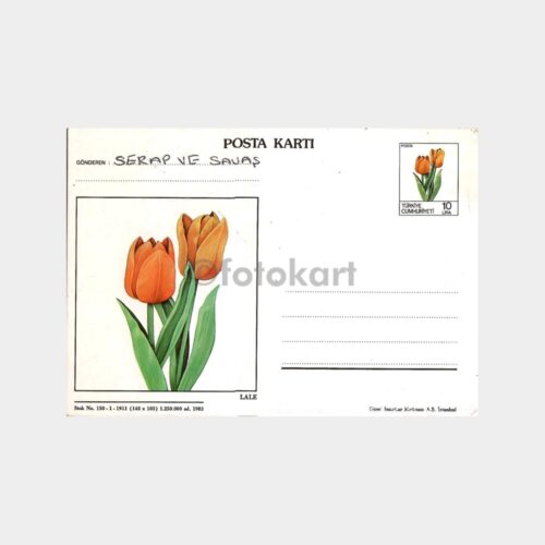 1983 Lale Baskılı Posta Kartı
