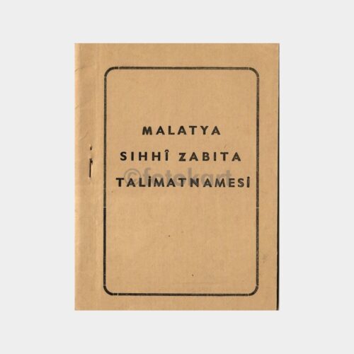 1954 Malatya Sıhhi Zabıta Talimatnamesi
