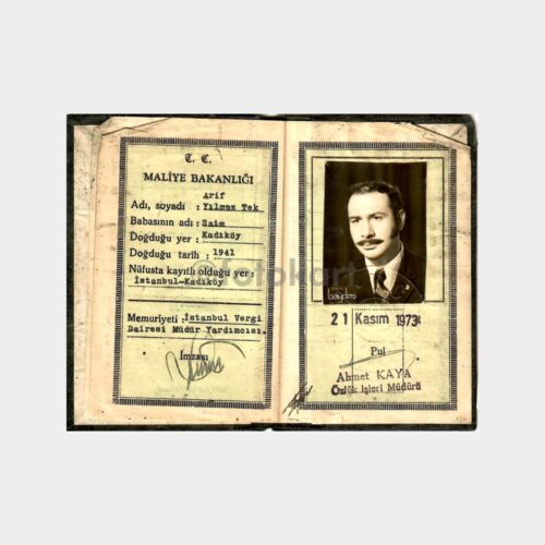 1973 Maliye Konulu Hüviyet Cüzdanı
