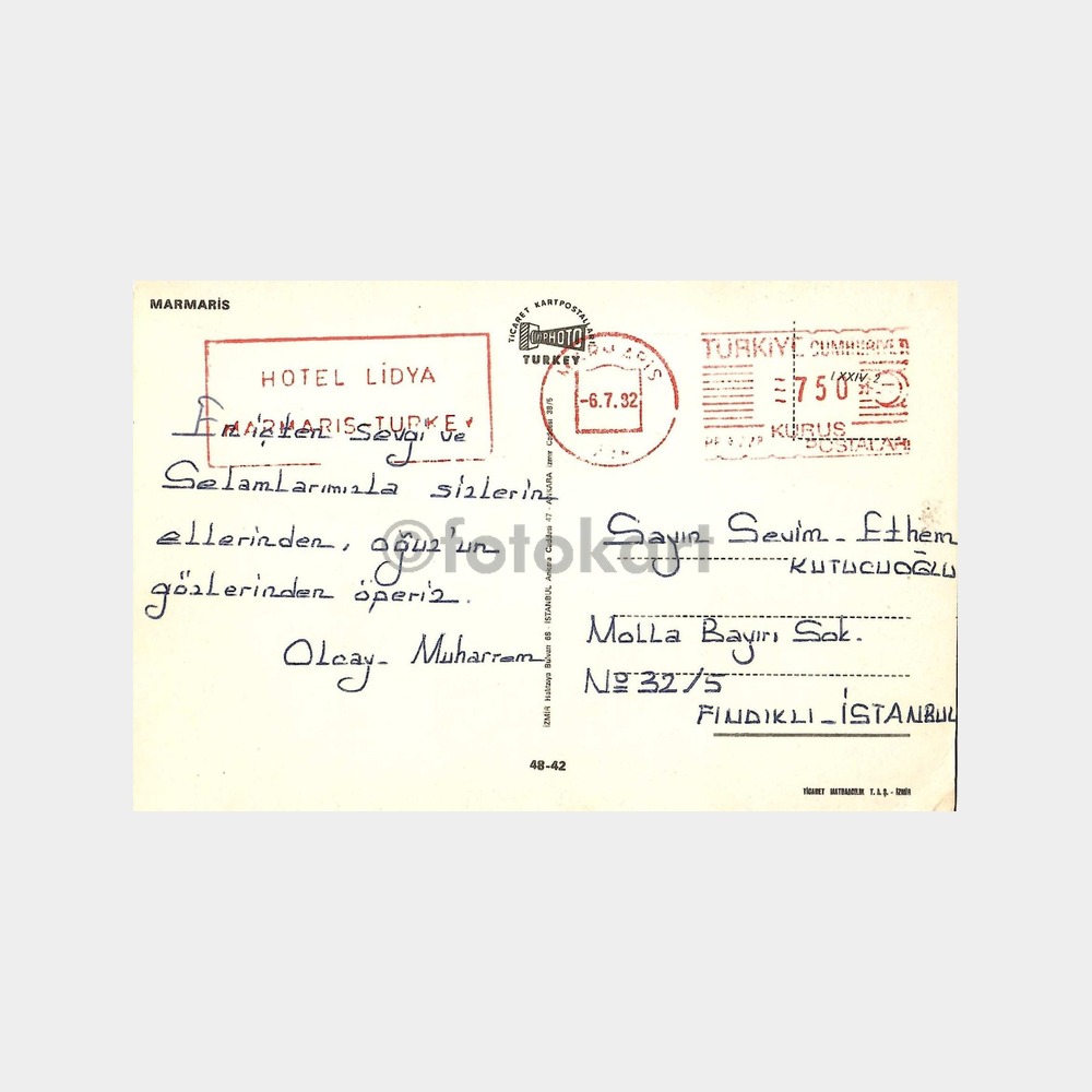 1975 Marmaris Muhtelif Görünüler Kartposta - Görsel 2
