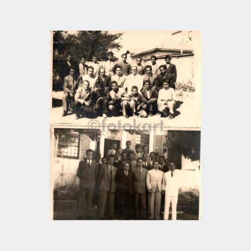 1950'ler Mersin Okul Grubu 2 Adet Fotoğraf