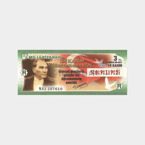 Milli Piyango Atatürk Konulu Bilet, 24.11.2009 Öğretmenler Günü
