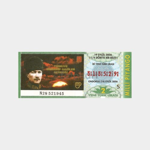 Milli Piyango Atatürk Konulu Bilet, 19.09.2006 Muharip Gaziler Derneği