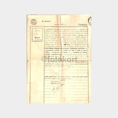 1942 Muş Noterliği Vekaletnamesi