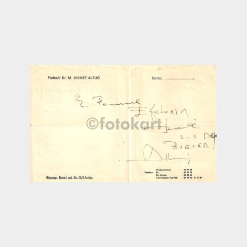 Nişantaşı Rumeli Cad. - Prof. Dr. Hikmet Altuğ Reçetesi