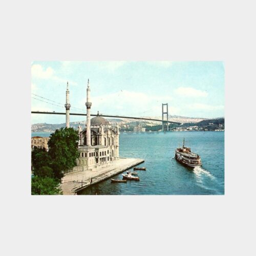 Ortaköy ve Boğaziçi Köprüsü Gemi Kartpostal