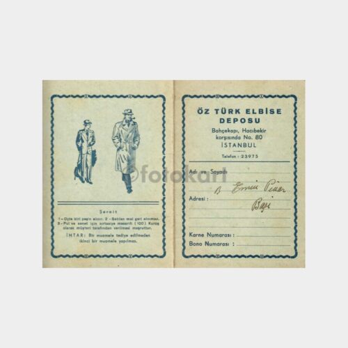 1953 Öztürk Elbise Deposu Taksit Kartı