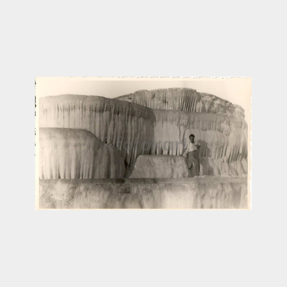 Pamukkale Travertenler Eski Görüntü Fotoğraf