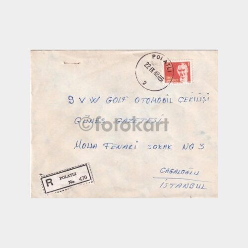 Polatlı, Posta Tarihi-Şehir Damgalı Zarf