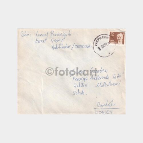 Bilecik, Posta Tarihi-Şehir Damgalı Zarf