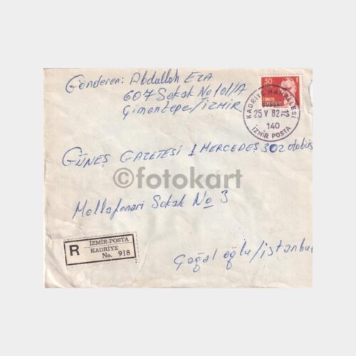 Demirçelik-İskenderun, Posta Tarihi-Şehir Damgalı Zarf