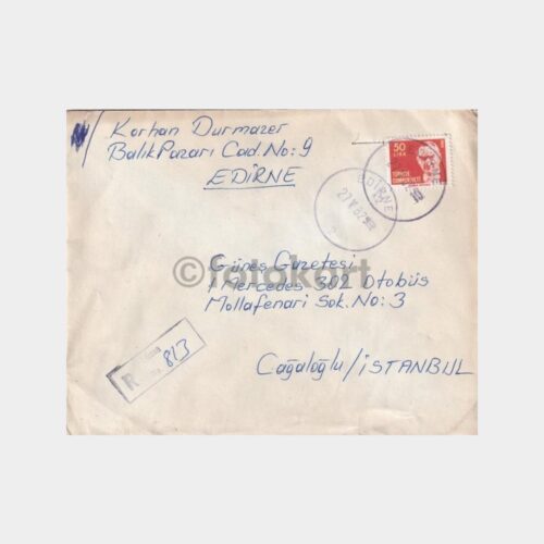 Yenimahalle-Trabzon, Posta Tarihi-Şehir Damgalı Zarf