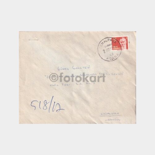 Turhal, Posta Tarihi-Şehir Damgalı Zarf