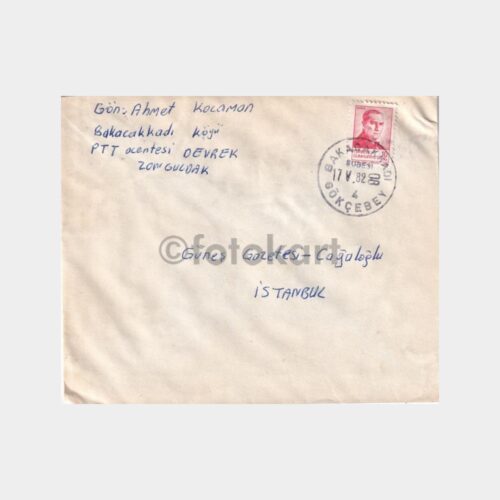 Bakacakkadı-Zonguldak, Posta Tarihi-Şehir Damgalı Zarf