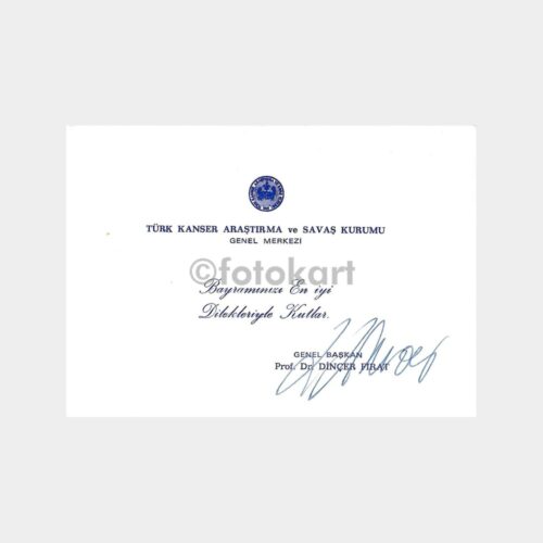Prof. Dr. Dinçer Fırat İmzalı Kart