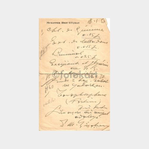 1952 Prof. Dr. Muzaffer Esat Güçhan Reçete