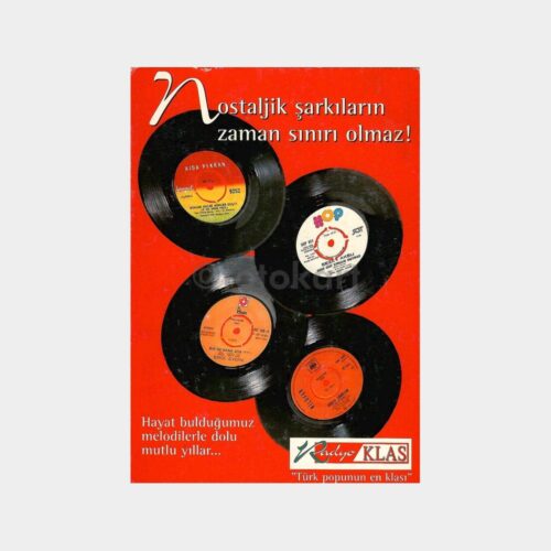 Radyo Klas - Nostaljik Şarkılar Plak Görünümlü Kartpostal