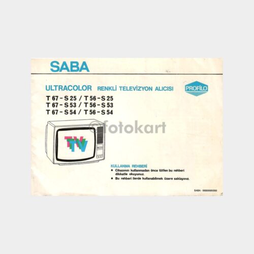 1974 Saba Televizyon Kullanım Kılavuzu