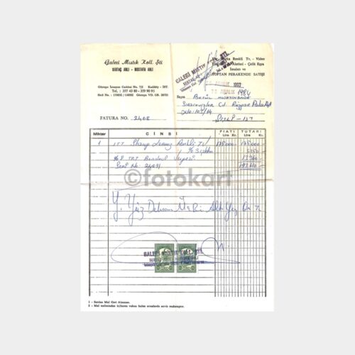 1984 Shaup Lorenz Televizyon Faturası