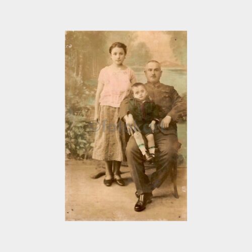Subay ve Çocukları Eski Fotoğraf