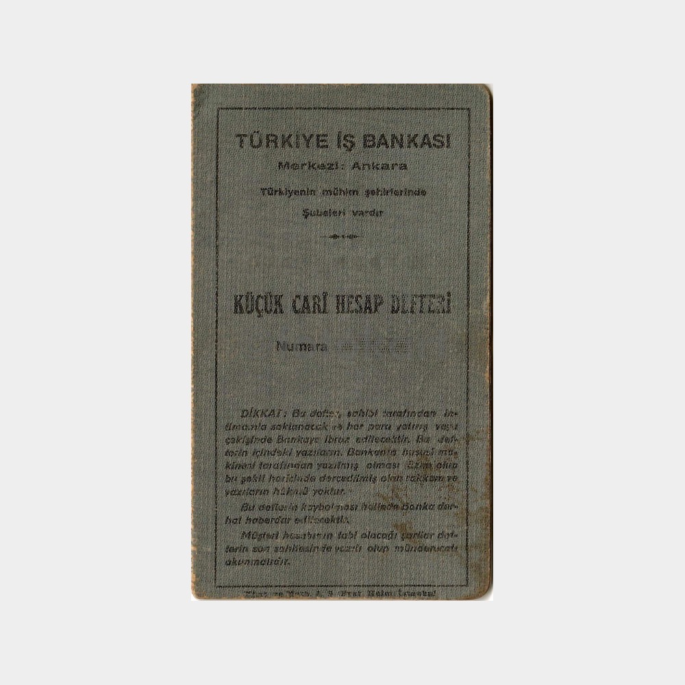 1932 T. İş Bankası İstanbul Şb. Hesap Cüzdanı