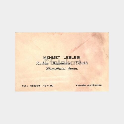 Taksim Gazinosu Mehmet Leblebi Kartvizit