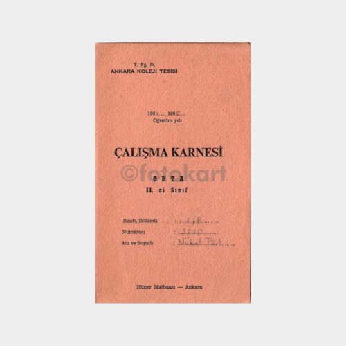 1964 TED Ankara Koleji Karnesi