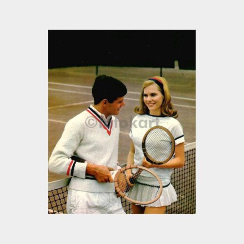 Tenis Oynayan Çift Fantezi Kartpostal