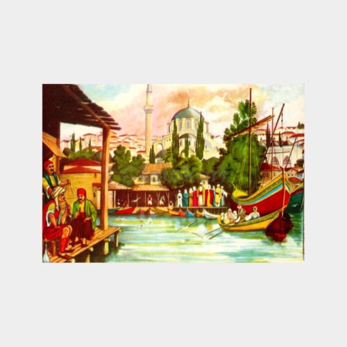 Tophane Camii 18. Asır Sonlarında Çizim Kartpostal