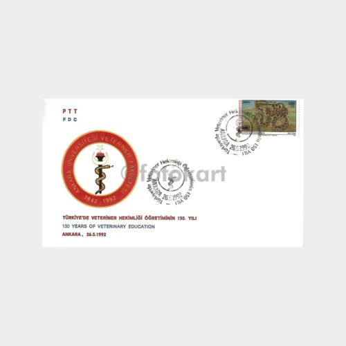 1992 Türkiye'de Veteriner Hekimlilği Öğretiminin 150. Yılı FDC - İlk Gün Zarfı