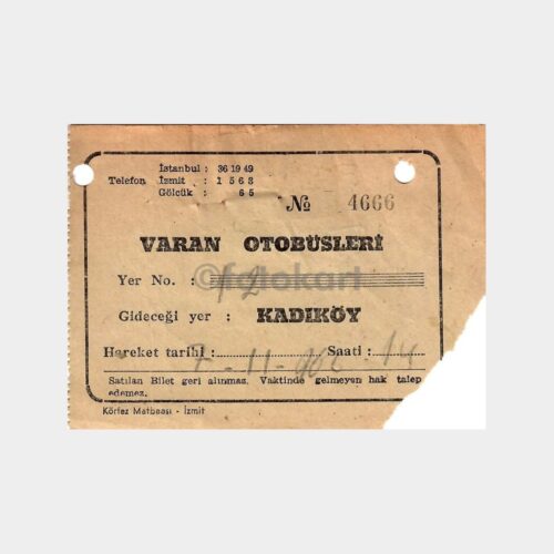 1962 Varan Otobüs Bileti
