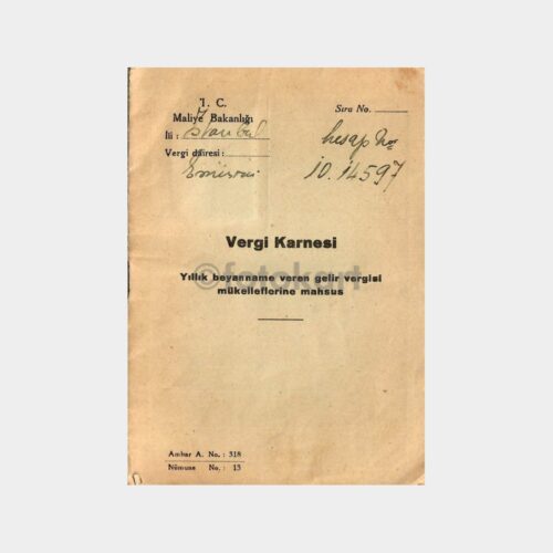 1953 Vergi Karnesi