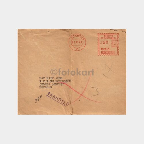 1961 Yapı Kredi Bankası Beyoğlu Şb. Yazısı
