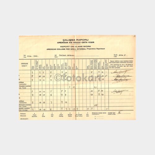 1940-41 Üsküdar Amerikan Kız Koleji Çalışma Raporu